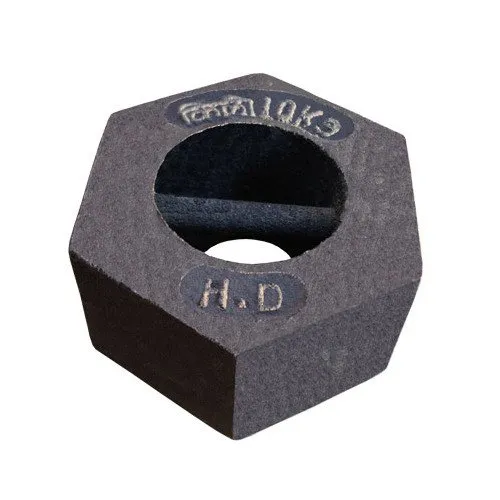 Cast iron hexagonal trade weight